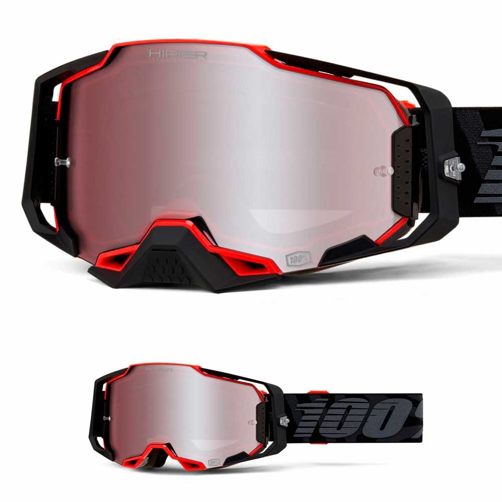 RENEN×100%コラボ 100% ARMEGA HiPER RENEN 100% ARMEGA RENEN MX Goggles - HiPER Silver Mirror Lens