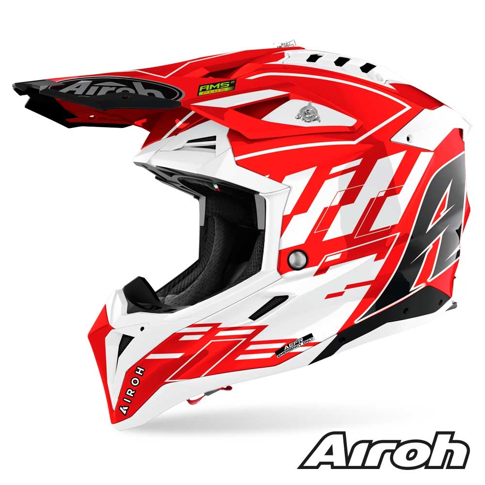 Casco Motocross Airoh AVIATOR 3 Rampage - Rosso | SETTANTADUE.IT
