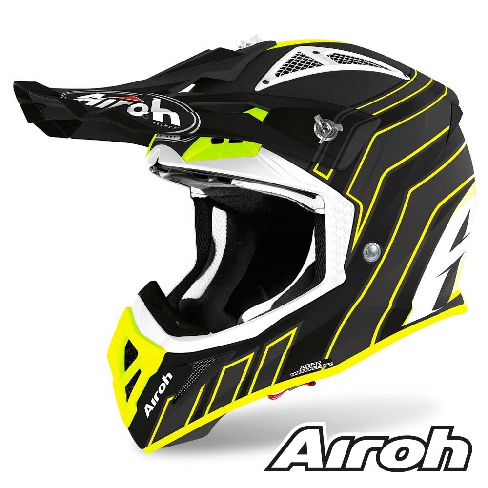 Casco Motocross Airoh AVIATOR ACE Art - Nero Opaco | SETTANTADUE.IT