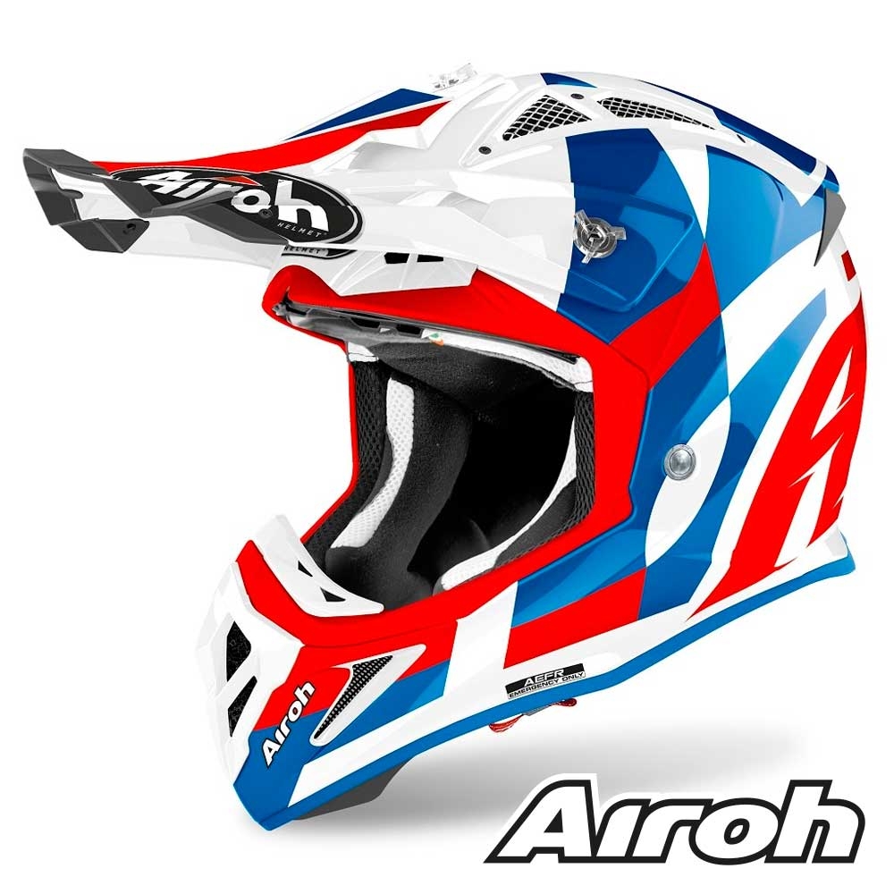 Casco Motocross Airoh AVIATOR ACE Trick - Blu | SETTANTADUE.IT