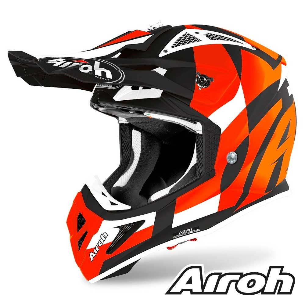 Casco Motocross Airoh AVIATOR ACE Trick - Arancione Opaco | SETTANTADUE.IT