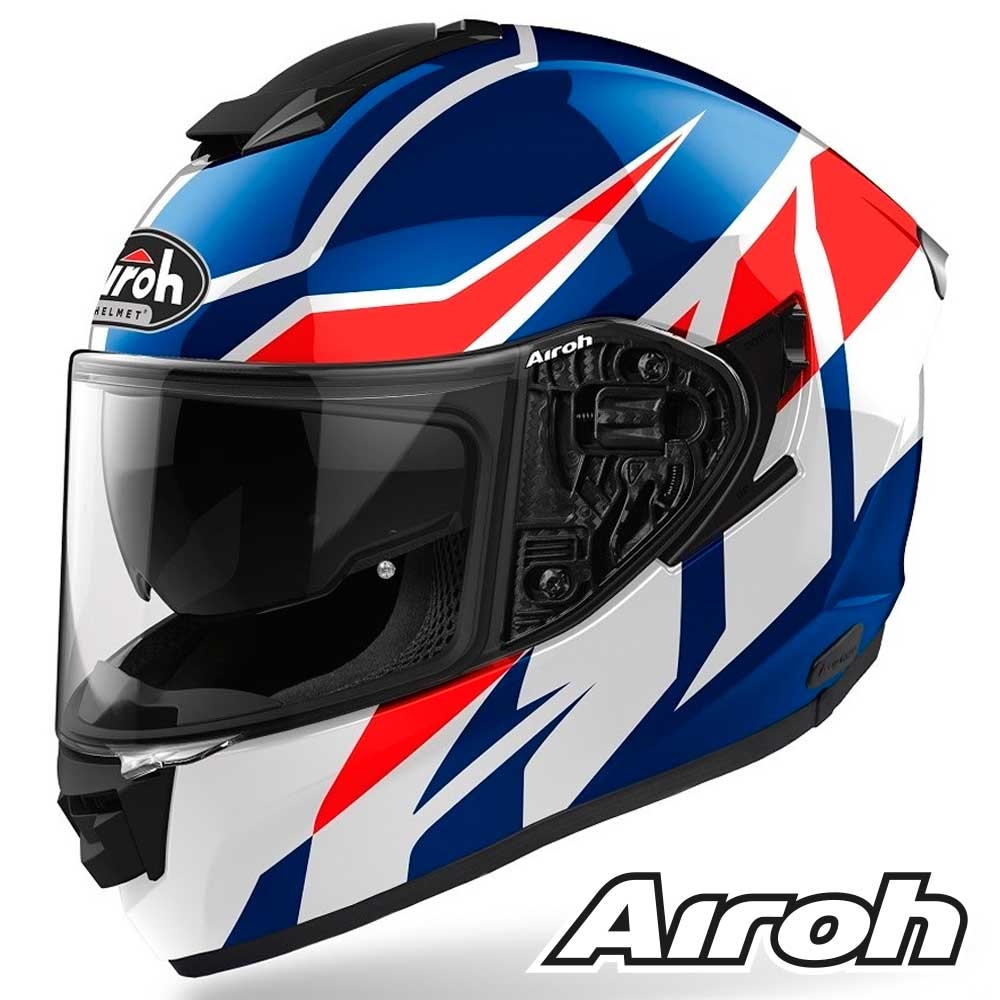 Casco Moto Integrale Airoh ST.501 Frost - Blu Rosso | SETTANTADUE.IT