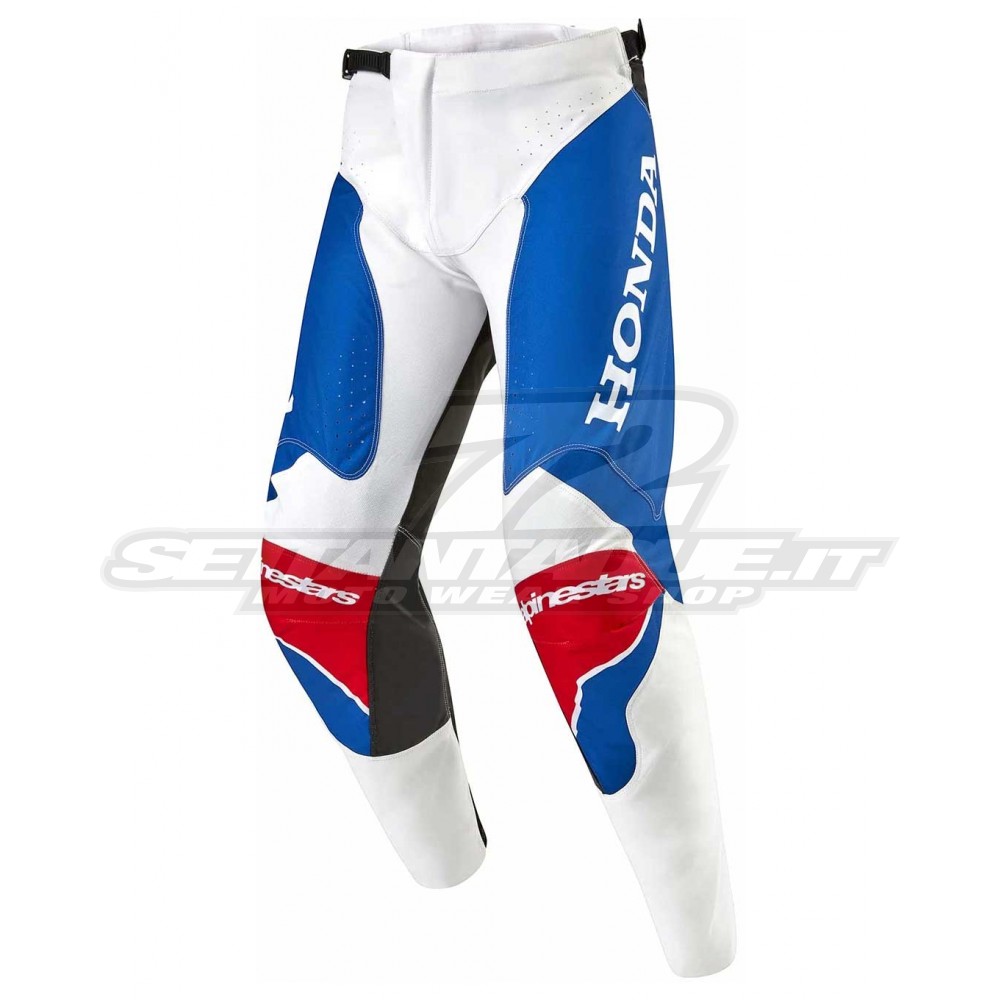 Pantaloni Motocross Alpinestars HONDA RACER ICONIC - Bianco Blu Vivo Rosso  Vivo - Offerta