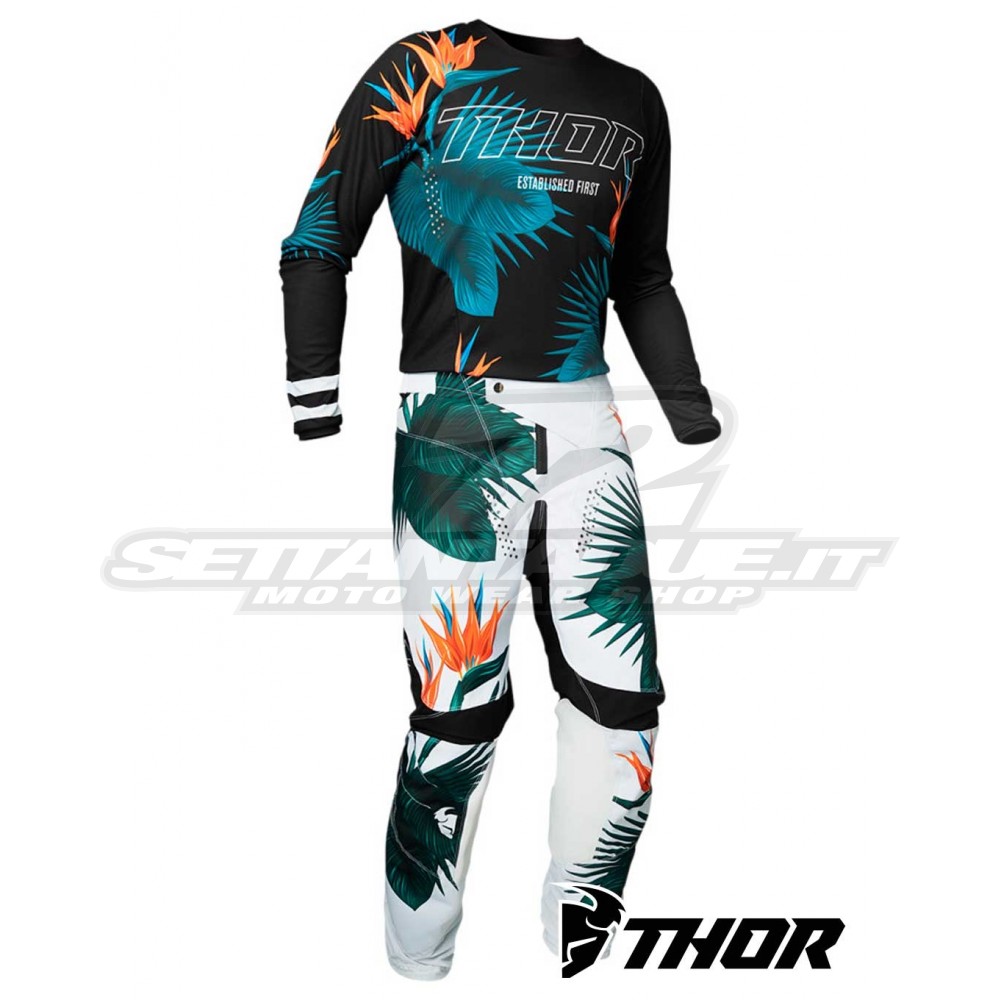 Completo Cross Thor PULSE TROPIX - Nero Bianco | SETTANTADUE.IT