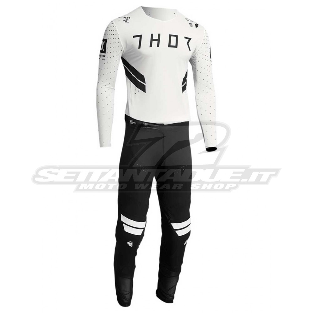 Completo Cross Thor PRIME HERO - Bianco Nero | SETTANTADUE.IT