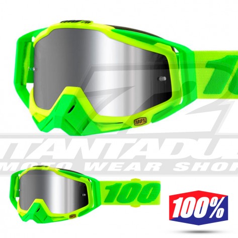 Maschera Cross 100% THE RACECRAFT + Sour Soul - Lente Iniettata Argento Specchio