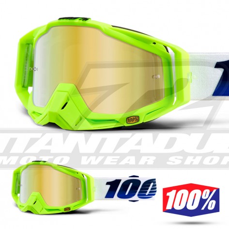 Maschera Cross 100% THE RACECRAFT GP21 - Lente Oro Specchio