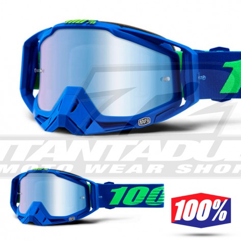 Maschera Cross 100% THE RACECRAFT Dreamflow - Lente Blu Specchio