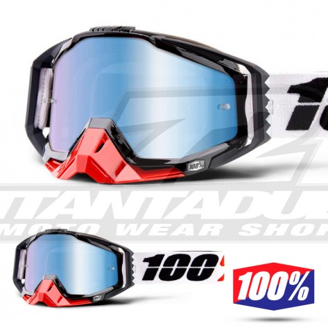 Maschera Cross 100% THE RACECRAFT Marigot - Lente Blu Specchio