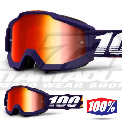 100% Maschera THE ACCURI Acidulous Cyan - Lente Blu Specchio