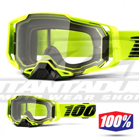 Maschera Cross 100% ARMEGA Nuclear Citrus - Lente Trasparente