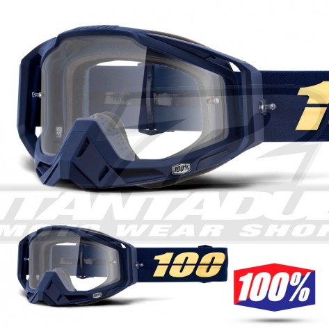 Maschera Cross 100% THE RACECRAFT Bakken - Lente Trasparente