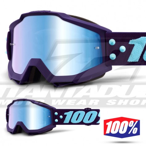 100% Maschera THE ACCURI Acidulous Cyan - Lente Blu Specchio