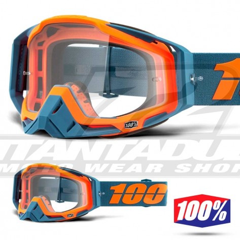 Maschera Cross 100% THE RACECRAFT Kilroy - Lente Trasparente