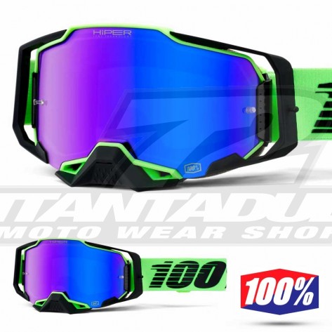 Maschera Cross 100% ARMEGA Uruma - Lente HiPER Blu Specchio