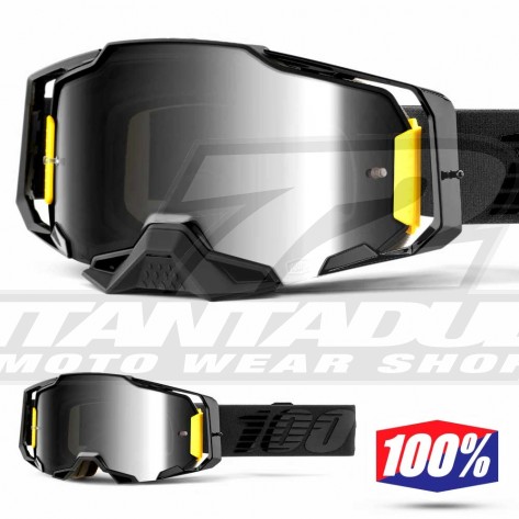 Maschera Cross 100% ARMEGA Nightfall - Lente Argento Specchio