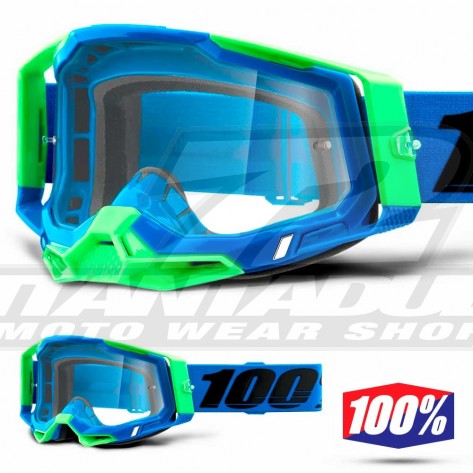Maschera Cross 100% RACECRAFT2 Fremont - Lente Trasparente