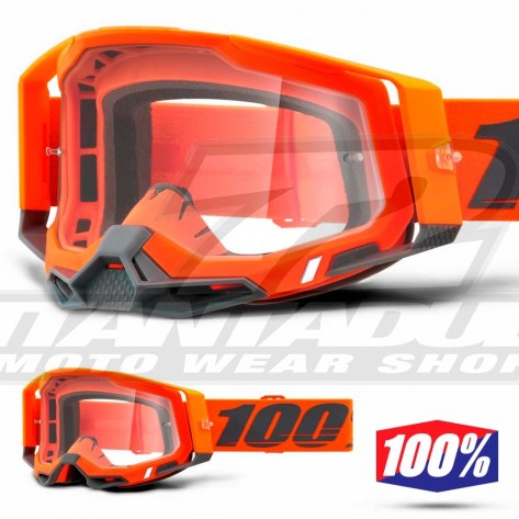 Maschera Cross 100% RACECRAFT2 Kerv - Lente Trasparente