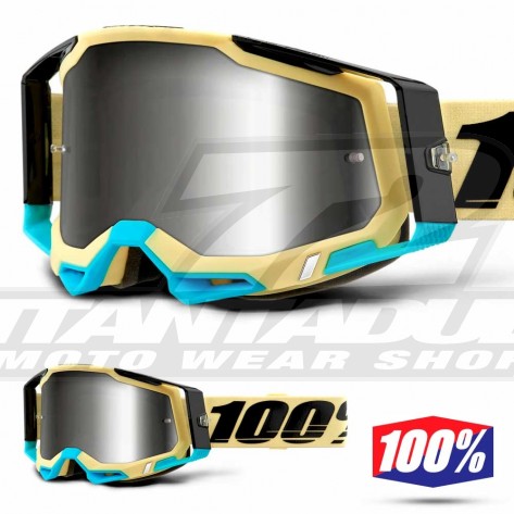 Maschera Cross 100% RACECRAFT2 Airblast - Lente Argento Specchio