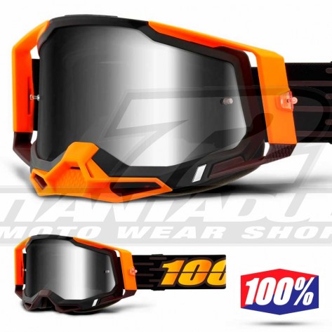 Maschera Cross 100% RACECRAFT2 Costume 2 - Lente Argento Specchio