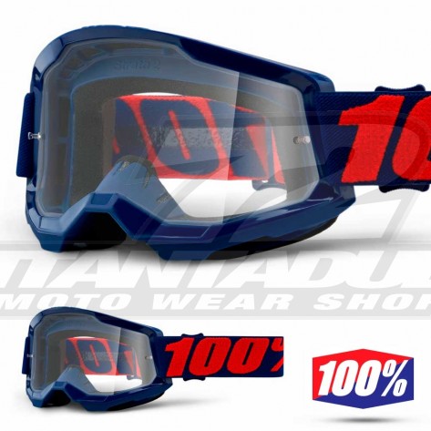 Maschera Cross 100% STRATA2 Masego - Lente Trasparente