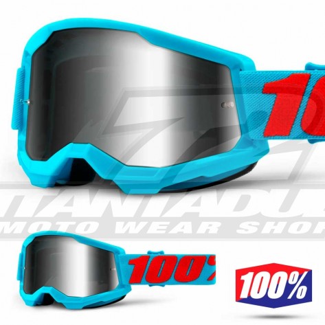 Maschera Cross 100% STRATA2 Summit - Lente Argento Specchio