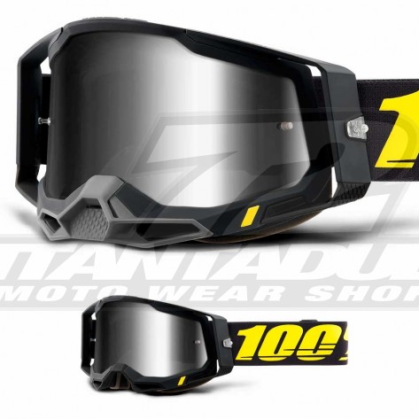 Maschera Cross 100% RACECRAFT2 Arbis - Lente Argento Specchio