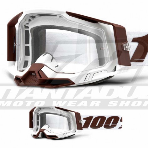 Maschera Cross 100% RACECRAFT2 Snowbird - Lente Trasparente