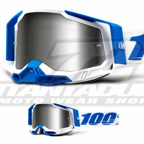 Maschera Cross 100% RACECRAFT2 Isola - Lente Argento Specchio