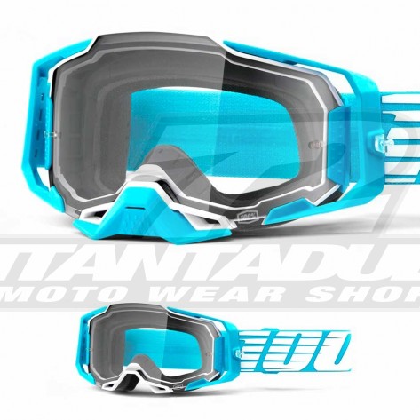 Maschera Cross 100% ARMEGA Oversized Sky - Lente Trasparente