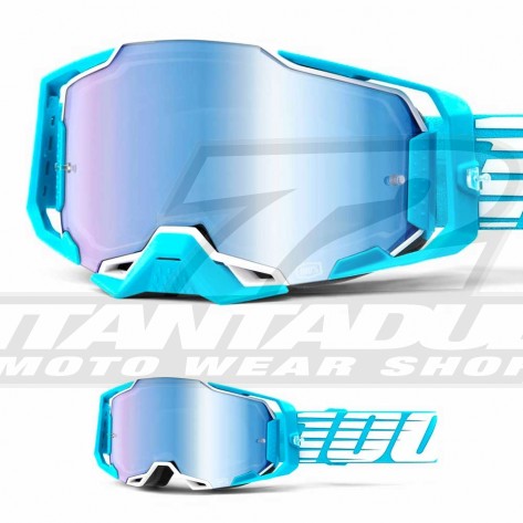 Maschera Cross 100% ARMEGA Oversized Sky - Lente Argento Specchio