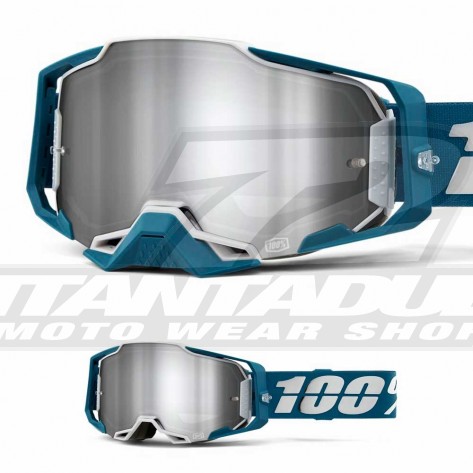 Maschera Cross 100% ARMEGA Albar - Lente Argento Flash