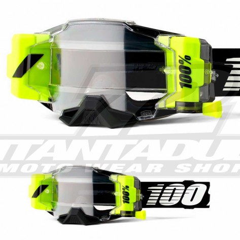 Maschera Cross 100% ARMEGA FORECAST Black - Lente Trasparente - Offerta Online