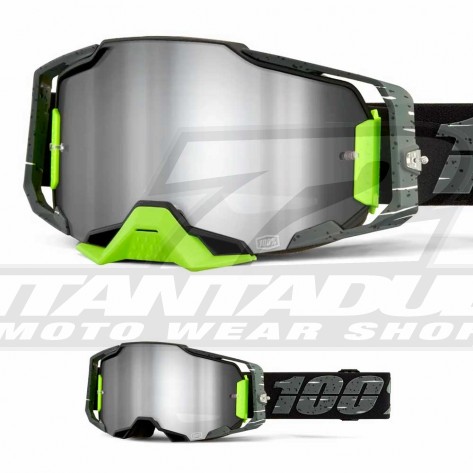 Maschera Cross 100% ARMEGA Antibia - Lente Argento Specchio - Offerta