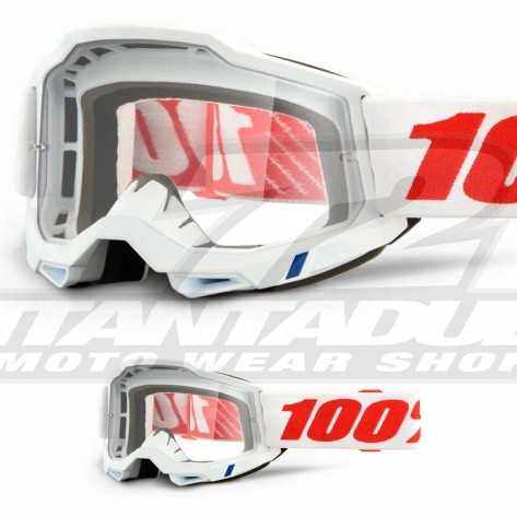Maschera Cross 100% ACCURI 2 Pure - Lente Trasparente - Offerta