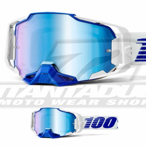 Maschera Cross 100% ARMEGA Blue - Lente Blu Specchio - Offerta Online