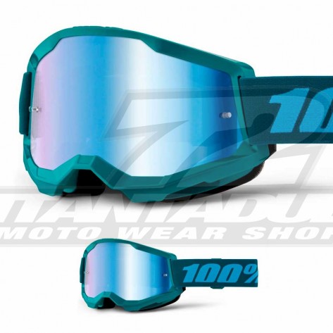 Maschera Cross 100% STRATA 2 Stone - Lente Blu Specchio - Offerta