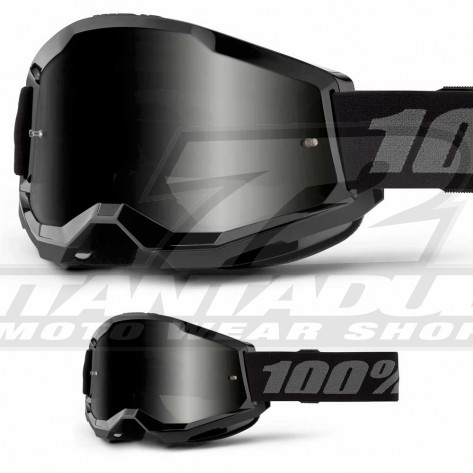 Maschera Cross 100% STRATA 2 SAND Black - Lente Fumè - Offerta