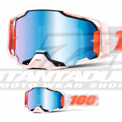 Maschera Cross 100% ARMEGA Tubular - Lente Blu Specchio - Offerta Online