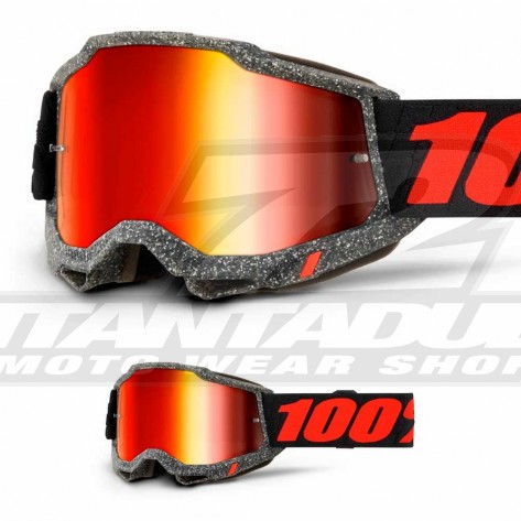 Maschera Cross 100% ACCURI 2 Huaraki - Lente Rosso Specchio - Offerta