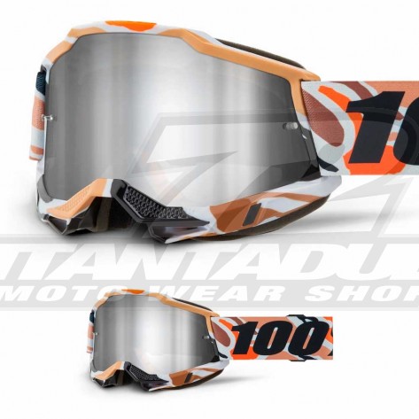 Maschera Cross 100% ACCURI 2 Flea - Lente Argento Specchio - Offerta