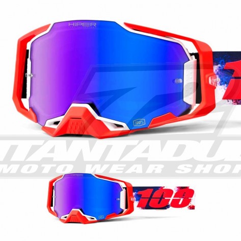 Maschera Cross 100% ARMEGA Morpho - Lente HiPER Blu Specchio - Offerta