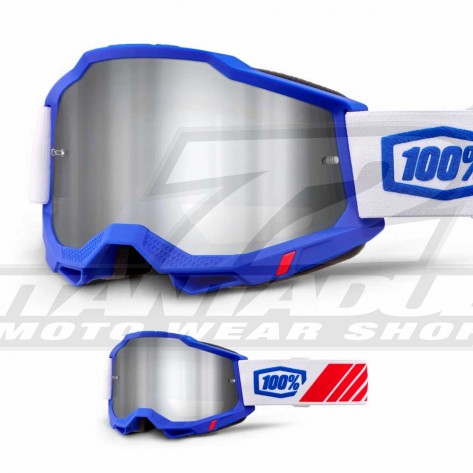Maschera Cross 100% ACCURI 2 Kolby - Lente Argento Specchio - Offerta