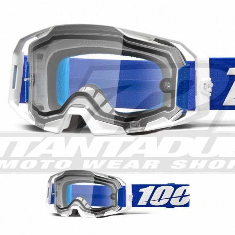 Maschera Cross 100% ARMATIC ENDURO Blue - Lente Dual Trasparente - Offerta