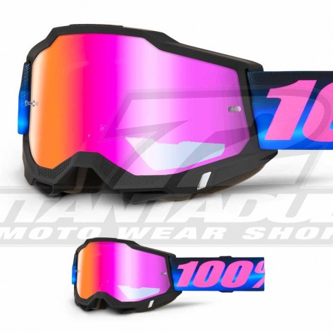 Maschera Cross 100% ACCURI 2 Superdome - Lente Rosso Specchio - Offerta