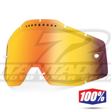 100% Lente Maschere - Doppia Ventilata Rosso Specchio