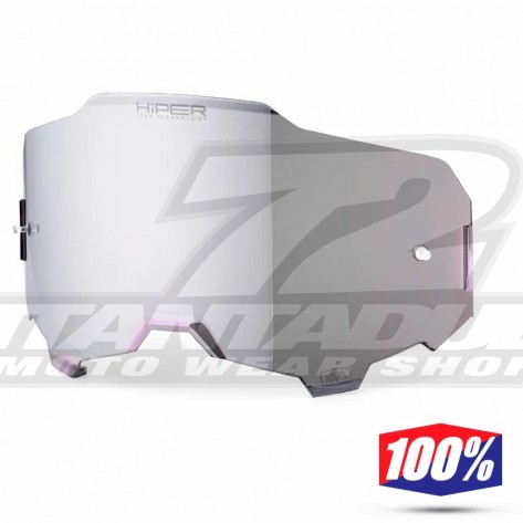 Lente Ricambio Maschere Cross 100% ARMEGA - HiPER Argento Specchio