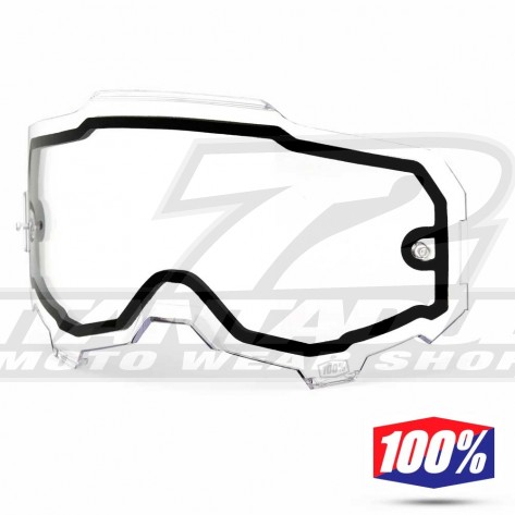 Lente Ricambio Maschere Cross 100% ARMEGA - Dual Pane Trasparente