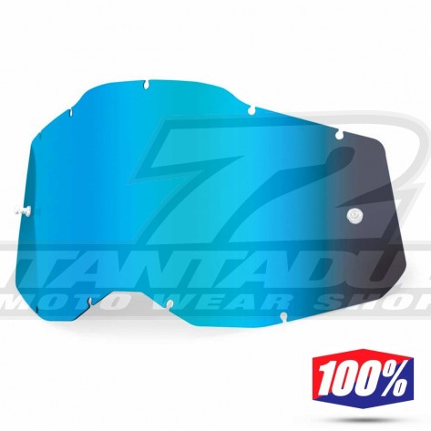 Lente Ricambio Maschere Cross 100% RACECRAFT2 / ACCURI2 / STRATA2 - Blu Specchio