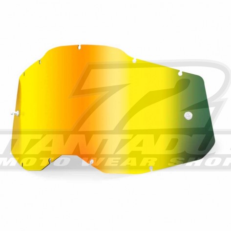 Lente Ricambio Maschere Cross 100% RACECRAFT2 / ACCURI2 / STRATA2 - Oro Specchio - Offerta Online